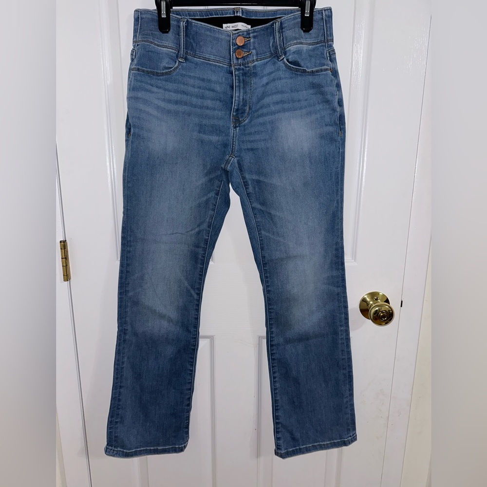 Women's Nine West Sculpting Bootcut Jeans  color light washed blue jeans